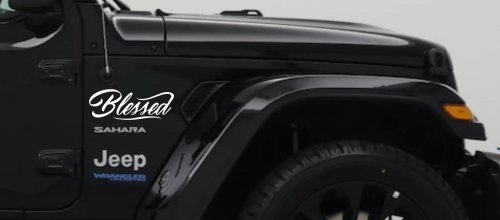 Blessed Christian Car or Truck Window Decal Sticker (White)