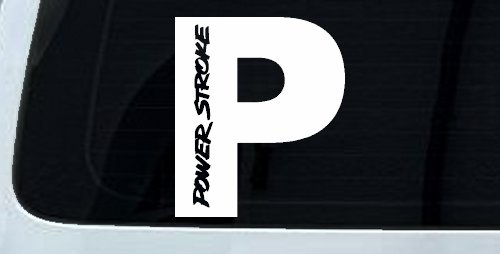 Powerstroke Diesel Big P Off Road Car or Truck Window Decal Sticker (White)