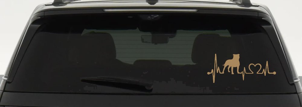 Pit Bull Pitbull Love Heartbeat Lifeline Monitor Car or Truck Window Decal Sticker (Light Brown)