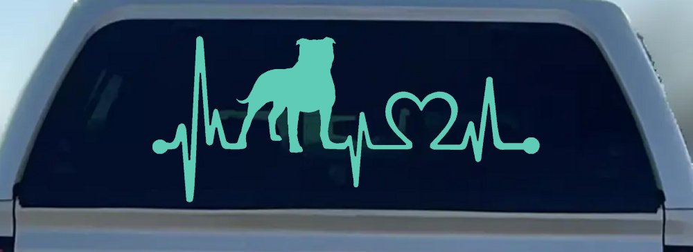 Pit Bull Pitbull Love Heartbeat Lifeline Monitor Car or Truck Window Decal Sticker