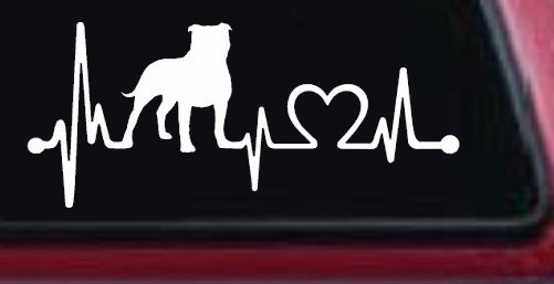 Pit Bull Pitbull Love Heartbeat Lifeline Monitor Car or Truck Window Decal Sticker