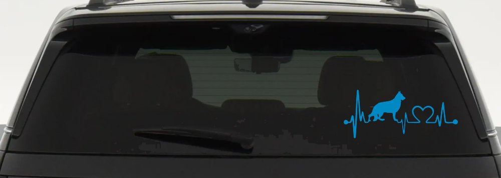 German Shepherd Love Heartbeat Monitor Car or Truck Window Decal Sticker