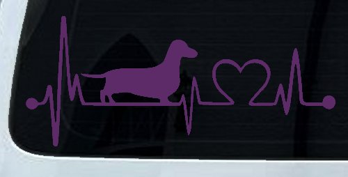 Dachshund Love Heartbeat Lifeline Monitor Dog Car or Truck Window Decal Sticker
