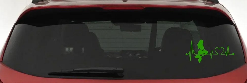 Mermaid Love Heartbeat Lifeline Monitor Car or Truck Window Decal Sticker