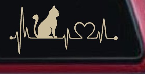 Cat Heartbeat Lifeline Love Car or Truck Window Decal Sticker