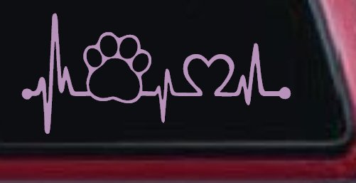 Pet Paw Heartbeat Lifeline Dog Love Car or Truck Window Decal Sticker