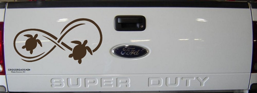 Sea Turtle Infinity Car or Truck Window Vinyl Decal Sticker (Brown)