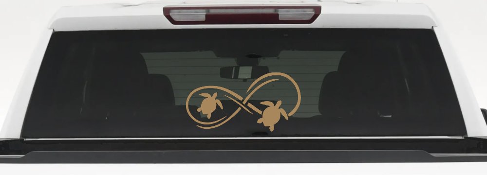 Sea Turtle Infinity Car or Truck Window Vinyl Decal Sticker (Light Brown)