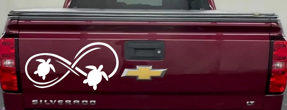 Sea Turtle Infinity Car or Truck Window Decal Sticker