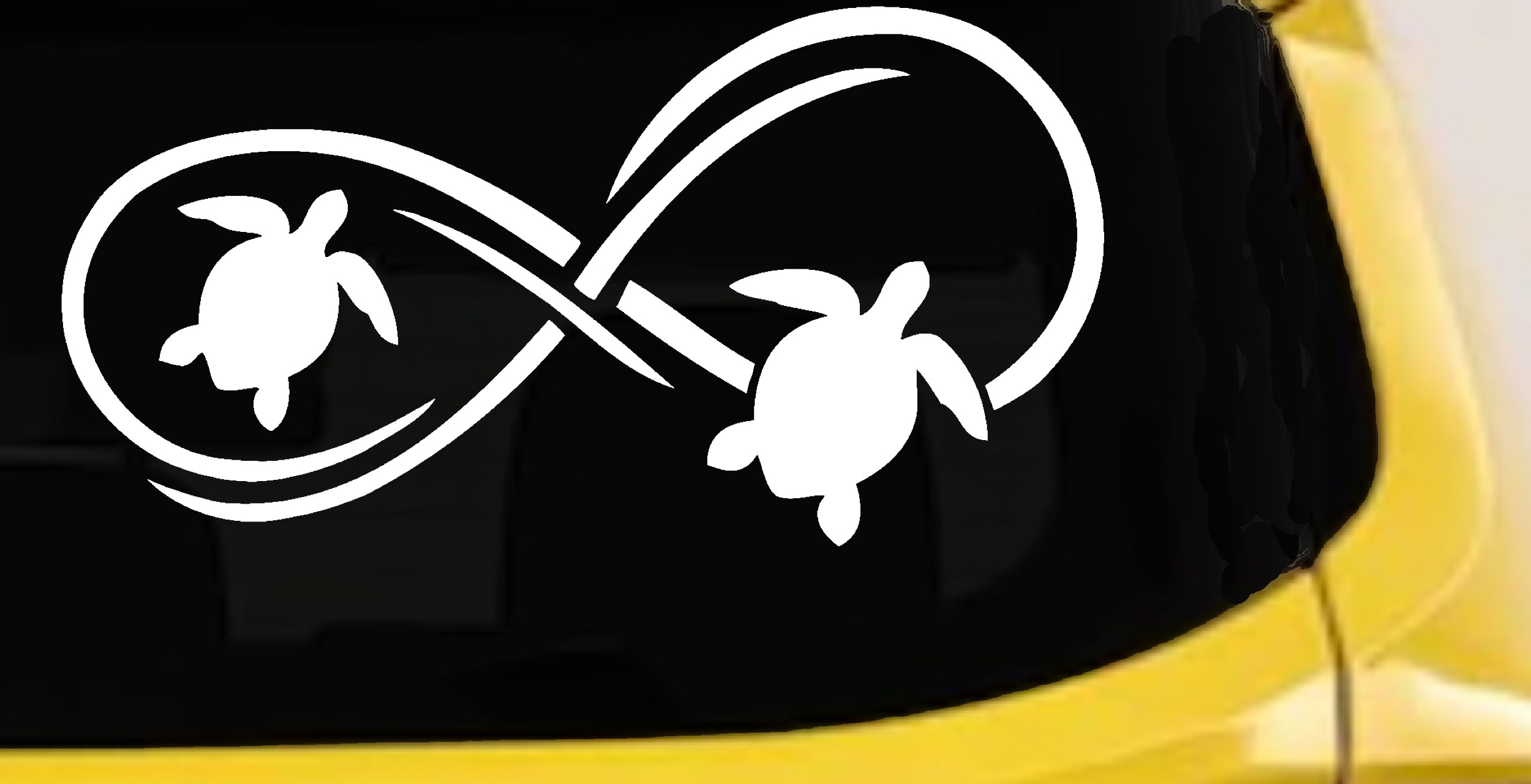 Sea Turtle Infinity Car or Truck Window Vinyl Decal Sticker (White)