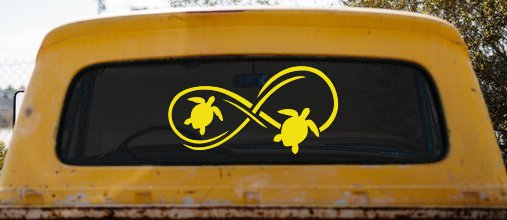 Sea Turtle Infinity Car or Truck Window Decal Sticker