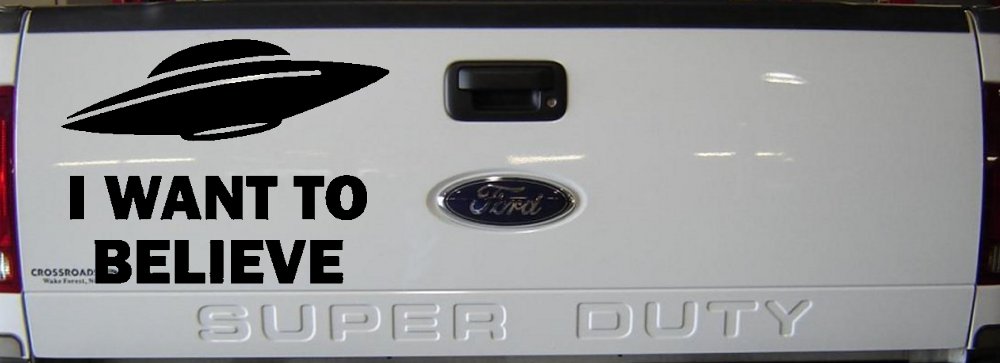 I Want To Believe Alien Flying Saucer Car or Truck Window Decal Sticker
