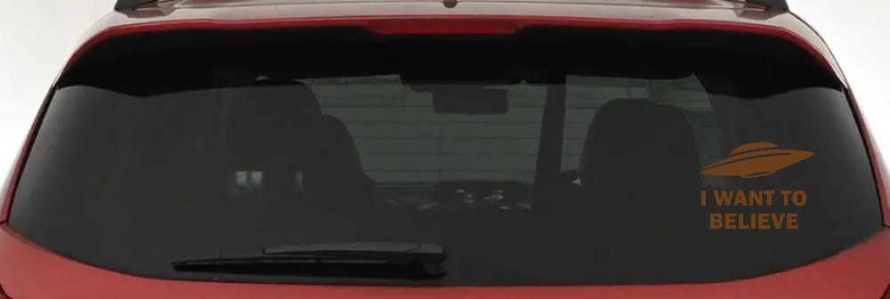 I Want To Believe Alien Flying Saucer Car or Truck Window Decal Sticker