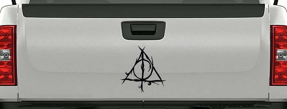 Deathly Hallows Sci Fi Car or Truck Window Decal Sticker (Black)