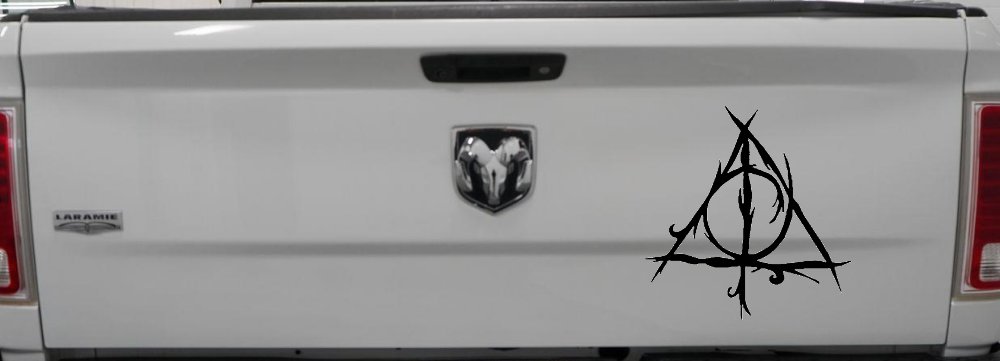 Deathly Hallows Sci Fi Car or Truck Window Decal Sticker (Black)