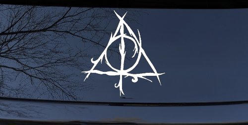 Deathly Hallows Sci Fi Car or Truck Window Vinyl Decal Sticker (White)