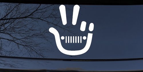 Jeep Wave Peace Sign Off Road Car or Truck Window Decal Sticker