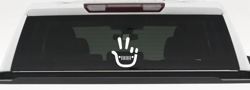 Jeep Wave Peace Sign Off Road Car or Truck Window Decal Sticker