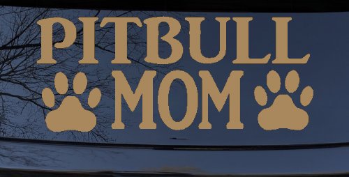 Pitbull Mom with Paw Prints Car or Truck Window Decal Sticker