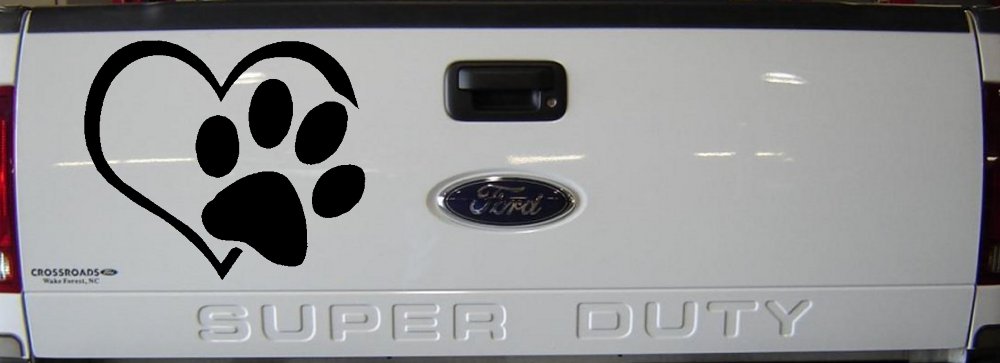 Animal Lover Heart with Cat or Dog Paw Print Car or Truck Window Decal Sticker