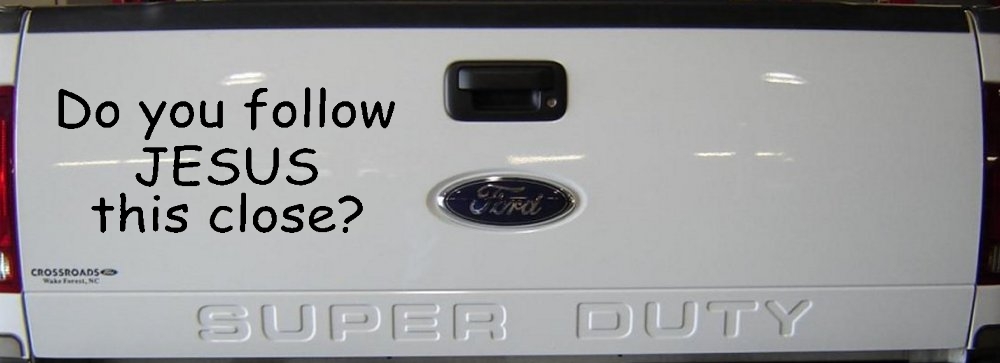 Do You Follow Jesus This Close Christian Car or Truck Window Decal Sticker