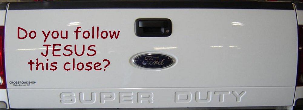 Do You Follow Jesus This Close Christian Car or Truck Window Decal Sticker