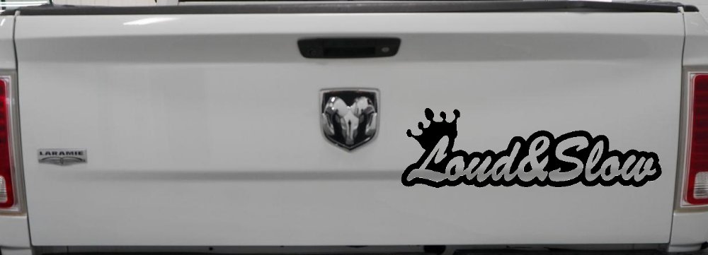 Loud and Slow with Crown Car or Truck Window Decal Sticker (Black)