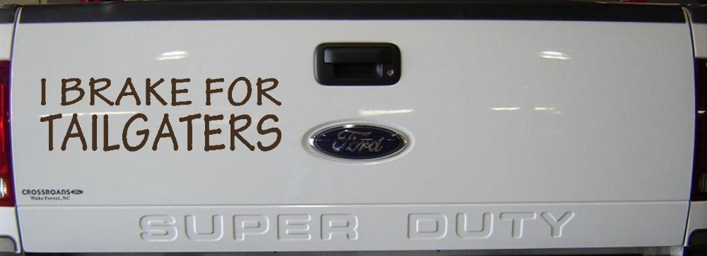 I Brake For Tailgaters Funny Road Rage Funny Car or Truck Window Decal Sticker (Brown)
