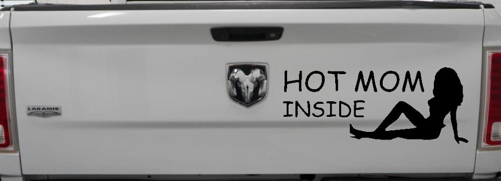 Hot Mom Inside Mother MILF Car or Truck Window Decal Sticker (Black)