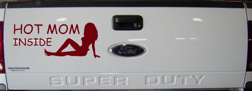 Hot Mom Inside Mother MILF Car or Truck Window Vinyl Decal Sticker (Burgundy)