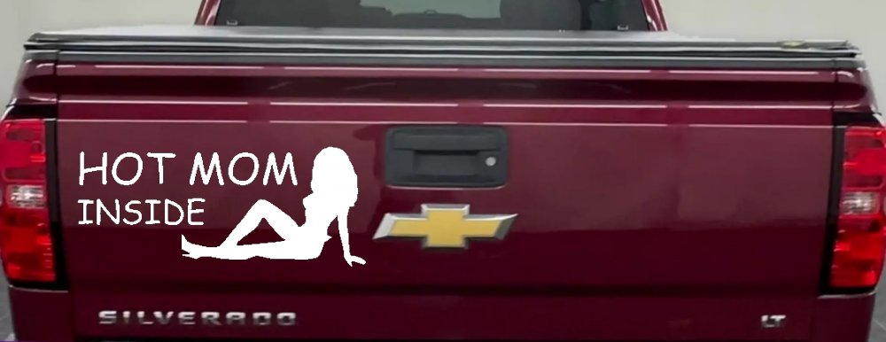 Hot Mom Inside Mother MILF Car or Truck Window Decal Sticker (White)