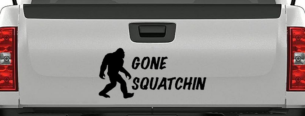 Gone Squatchin Bigfoot Hunting Car or Truck Window Decal Sticker (Black)