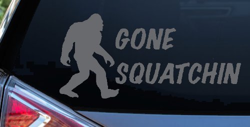 Gone Squatchin Bigfoot Hunting Car or Truck Window Decal Sticker (Silver)