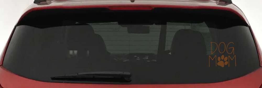 Dog Mom with Paw Print Car or Truck Window Decal Sticker (Copper)