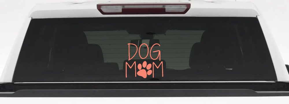 Dog Mom with Paw Print Car or Truck Window Decal Sticker