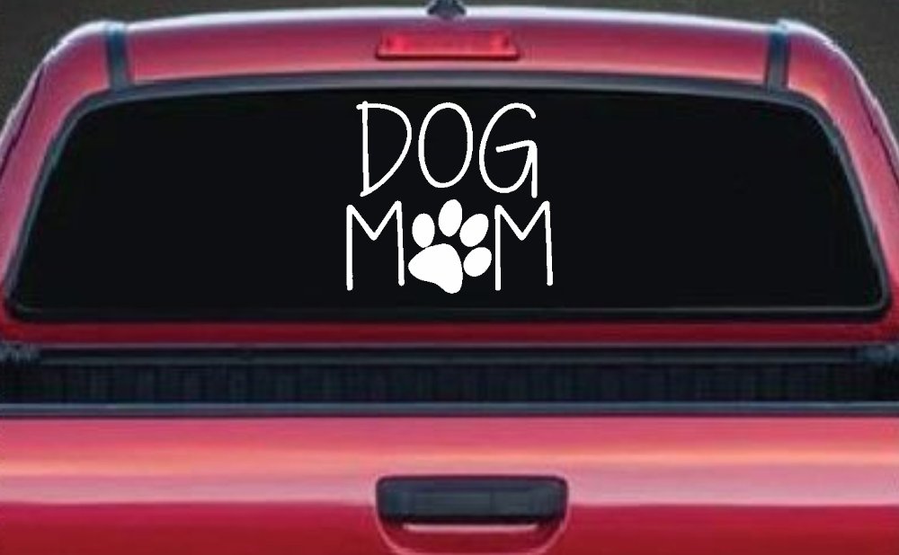 Dog Mom with Paw Print Car or Truck Window Decal Sticker