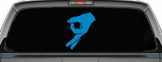 Funny Circle Game Hand Car or Truck Window Decal Sticker