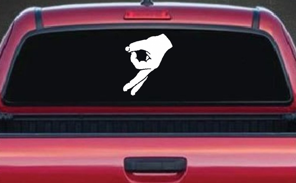Funny Circle Game Hand Car or Truck Window Decal Sticker