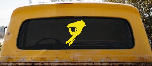 Funny Circle Game Hand Car or Truck Window Decal Sticker