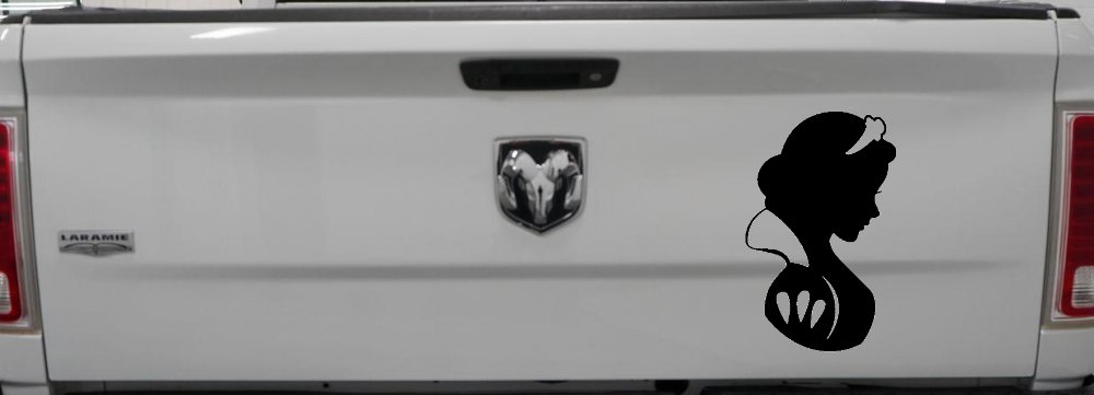 Snow White Princess Car or Truck Window Vinyl Decal Sticker (Black)