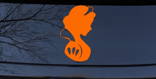 Snow White Princess Car or Truck Window Vinyl Decal Sticker (Orange)