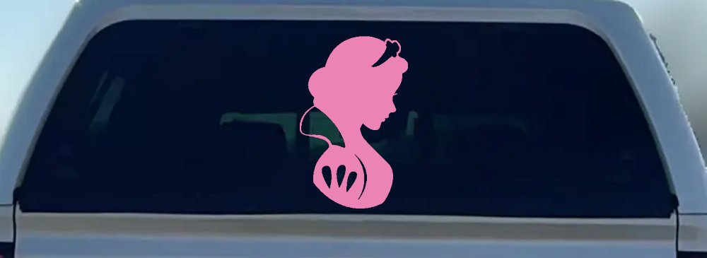 Snow White Princess Car or Truck Window Decal Sticker (Pink)