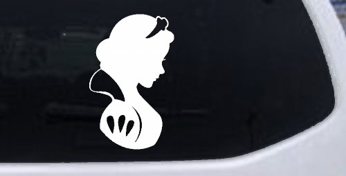 Snow White Princess Car or Truck Window Vinyl Decal Sticker (White)