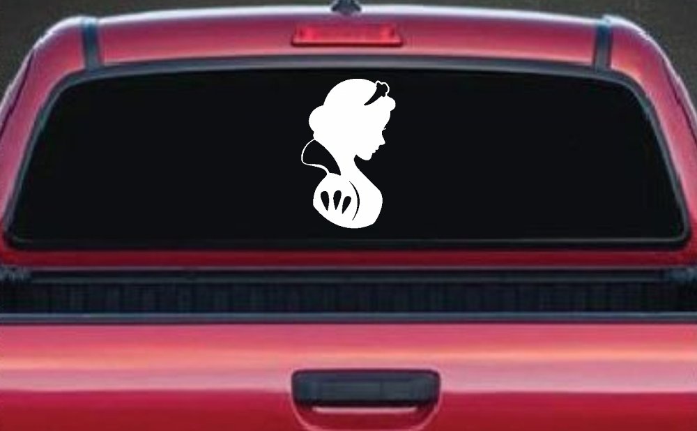 Snow White Princess Car or Truck Window Vinyl Decal Sticker (White)