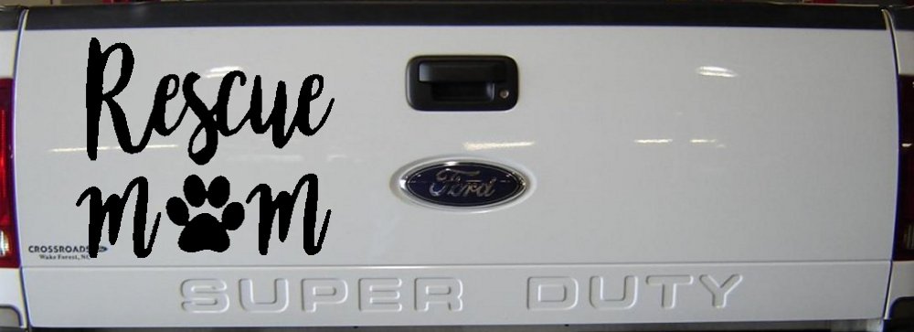 Animal Shelter Rescue Mom With Cat or Dog Paw Car or Truck Window Decal Sticker (Black)