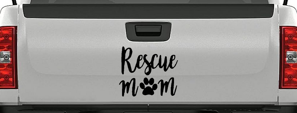 Animal Shelter Rescue Mom With Cat or Dog Paw Car or Truck Window Decal Sticker