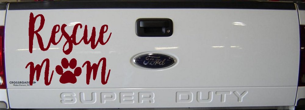 Animal Shelter Rescue Mom With Cat or Dog Paw Car or Truck Window Decal Sticker (Burgundy)
