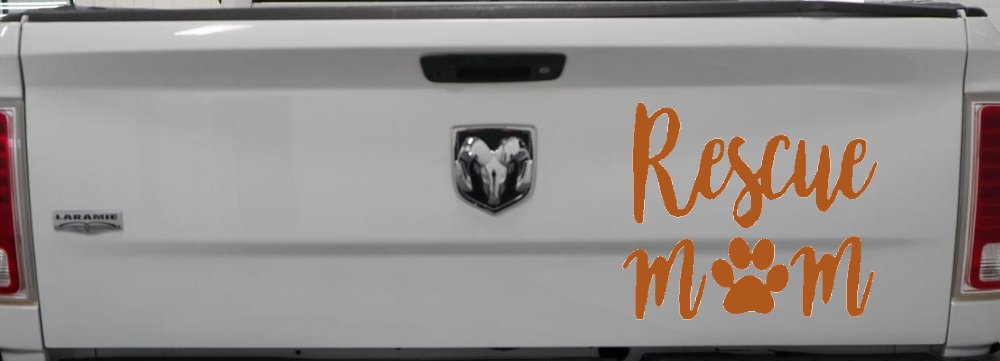 Animal Shelter Rescue Mom With Cat or Dog Paw Car or Truck Window Decal Sticker