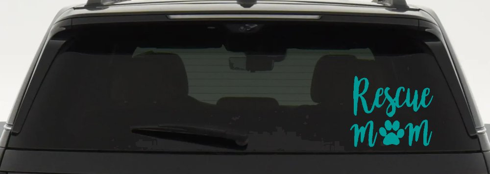 Animal Shelter Rescue Mom With Cat or Dog Paw Car or Truck Window Decal Sticker