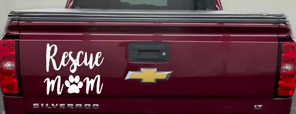 Animal Shelter Rescue Mom With Cat or Dog Paw Car or Truck Window Decal Sticker